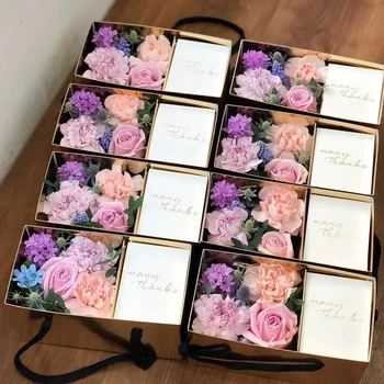 5vnt/daug Nešiojamų Gėlių Dėžės Gėlių Lankstymo Popieriaus Dėžutė su Dangčiu iš PVC, Gėlių Pakavimas Lauke Floristas Pakavimo Reikmenys