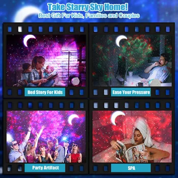 Newst Žvaigždėtas Dangaus Projektorius LED Mėnulis Žvaigždžių Ūkas Naktį Šviesa 6 Spalvų Vandenyno Bangos Vandens Banga Naktį Lempos Vaikai, Vaikai Naktį Lempa