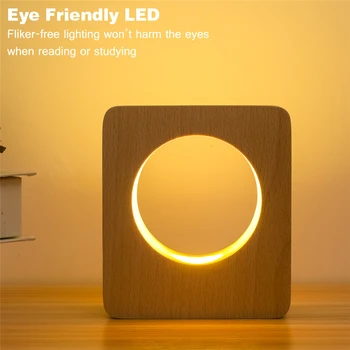 Kūrybos Medžio masyvo LED Stalo Lempa USB Įkrovimo Pritemdomi Naktiniai Nakties Šviesos Namų Apšvietimo Šviestuvas