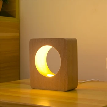 Kūrybos Medžio masyvo LED Stalo Lempa USB Įkrovimo Pritemdomi Naktiniai Nakties Šviesos Namų Apšvietimo Šviestuvas
