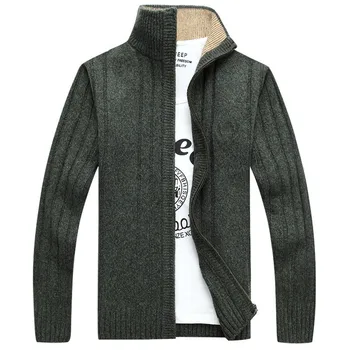 2019 Mados Prekės ženklo Drabužių Outwear Mezgimo Sweter Hombre Megztinis Vyrams Ruduo Žiema Vilnos Storas Vyras Cardigan M-3XL