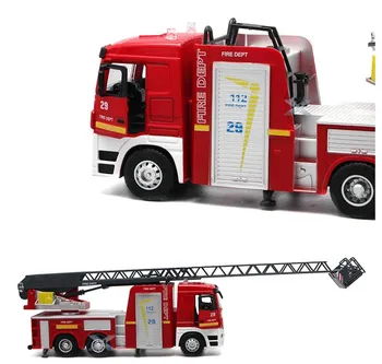 Karšto pardavimo Didelis žaislas automobilis,Didelis automobilių inžinerijos,1:32 masto lydinio Gaisrinių mašinų,Kopėčių gaisro sunkvežimių Garso ir šviesos automobilį