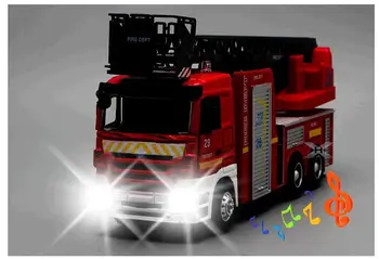 Karšto pardavimo Didelis žaislas automobilis,Didelis automobilių inžinerijos,1:32 masto lydinio Gaisrinių mašinų,Kopėčių gaisro sunkvežimių Garso ir šviesos automobilį