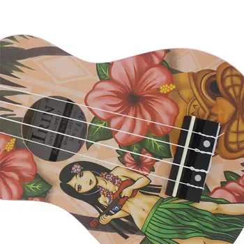 21 Colio Ukulėle 4 Stygų Akustinę Havajų Gitara Mergina Spausdinimas Su Maišeliu Dirželis String Capo Ant Pradedantiesiems Mini Gitara, Bosinė Medienos