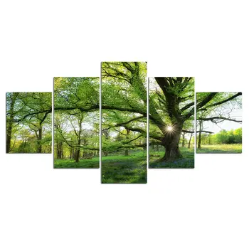5 Gabalas drobė menas spausdinti žalią medį didelis dekoracijos tapybos sienos nuotraukas menas svetainės, miegamojo sistema F1828
