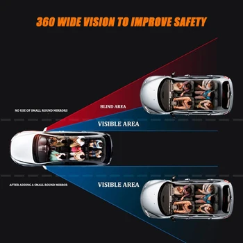 1x Automobilis 360 Laipsnių aklojoje Veidrodžių Platų Galinio vaizdo Veidrodėlis, Skirta Hyundai IX35 IX25 