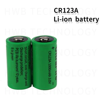 4X 16340 1000mah 3v cr123a 16340 įkrovimo baterija (akumuliatorius 3.0 v rcr123a 16340 baterijos ličio + 1pc 3.8 v kroviklis