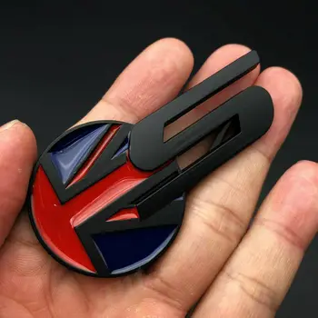3D Metalo Juoda S Sąjungos Jack UK Vėliava, Emblema, Automobilių Galinis Ženklelis Lipdukas Lipdukas R Sportas