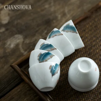 CHANSHOVA 60ml Tradicinės kinų šiuolaikinės handpainted Keramikos Teacup Kinija baltos plonos porceliano mažas Kavos Arbatos puodeliai H287