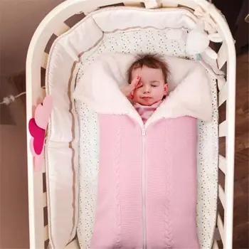 Kūdikio Vežimėlis Miegmaišį Akrilo Mezgimo Baby Wrap Suvystyti Antklodė, Skirta Naujagimiams Baby Shower Dovanos
