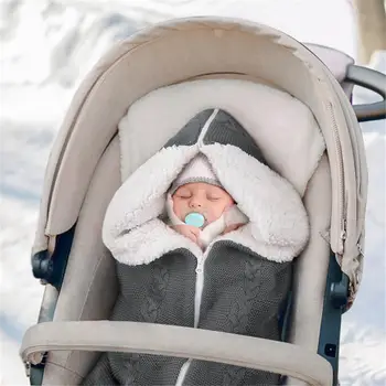 Kūdikio Vežimėlis Miegmaišį Akrilo Mezgimo Baby Wrap Suvystyti Antklodė, Skirta Naujagimiams Baby Shower Dovanos