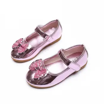 Naujas Vasarą Rudenį Vaikai Batai, Sandalai Mergaitėms blizgančiais Lankas Princesė odiniai batai Merginos Laisvalaikio Bateliai, šokio batai