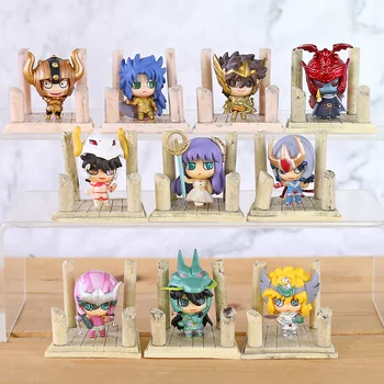 7pcs/set Mielas Japonijos Anime Aukso Saint Seiya riteriai zodiako PVC Veiksmų Skaičius, Kolekcines, Modelį, Žaislai