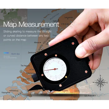 [NAUJAS]Eyeskey Profesinės Vandeniui Led Lempos Žemėlapis Matavimo Kompasas Išgyvenimo Kompasas, Karinės Klasės(su baterija)