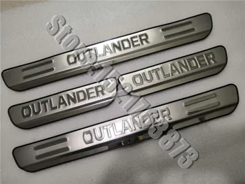4 Vnt Automobilių Durų Slenksčio Apsaugos Mitsubishi Outlander 2013-2020 Apdaila Nusitrinti Pedalo Riba Padengti Priedai Nerūdijančio Plieno