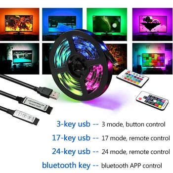 5V USB LED Juosta RGB 