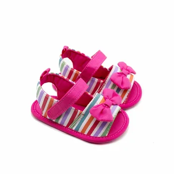 Mielas Hot Pink Butterfly-mazgas Dryžuotas Kūdikių Mergaičių Vasaros Bateliai Minkšti Vienintelis Kūdikių Šlepetės Bebe Pirmą Vaikštynės