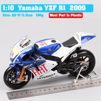 1/10 maisto masto Fiat Yamaha YZR-M1 lenktynininkas Nr. 99 Jorge Lorenzo #46 rossi motociklo Moto nuoma Diecast Žaislų lenktynių modelio GP 2009