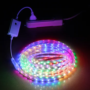 LAIMAIK SMD2835 led šviesos juostelės vandeniui 220V 48LEDs/m Lanksti LED juostelė lauko rgb led RGBW LED juosta ip67 lempa su ES plug