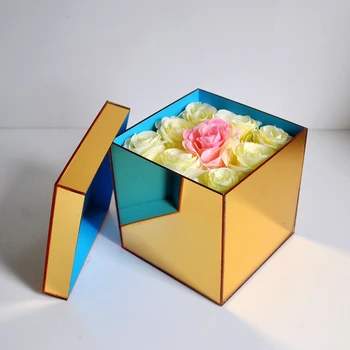 Kūrybos Namų Dekoro Akrilo Veidrodis Gėlių Lange Individualų Amžinąjį Gėlių Papuošalai Pakuotės Dėžutė Skaidri Rožių Dovanų Dėžutėje