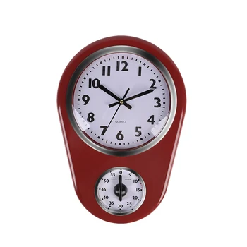 1pc Modernaus Dizaino Sieninis Laikrodis Reloj Sumalti Virtuvės Laikmatis Sieninis Laikrodis Namų Laikmatis Modernaus Stiliaus, Be Baterijos Namų (Raudona)