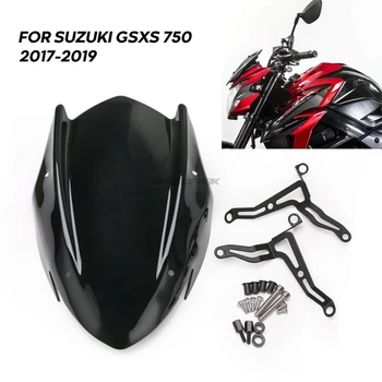 Motociklo Juoda Priekinio stiklo priekinio, galinio Stiklo Shield Ekrano Laikiklis Suzuki GSX-S750 GSXS750 GSX-S GSXS 750 2017 m. 2018 m. 2019 m.