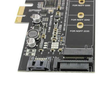Dual USB3.0 1 prievado Tipas-c 2 M. PCIe Adapteris M2 SSD SATA B Klavišą, kad PCI-e 3.0 Valdiklis, Keitiklis Kortelę NGFF 2280 2260 2242 2230