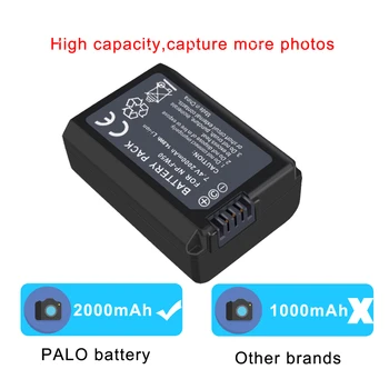 PALO 7.4 V 2000mAh NP-FW50 NP FW50 NPFW50 baterijos pakeitimo Sony Alpha 7 A7 7R a7R 7 s a7S a3000 a5000 a6000 NEX-5N 5C A55