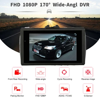 Bluavido Full HD 1080P Automobilių DVR brūkšnys kamera ADAS WDR Naktinis matymas su 720P Galinio vaizdo Kamera auto vaizdo įrašymo Ciklo Įrašymo G-sensorius