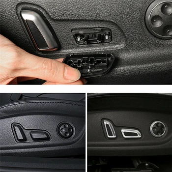 6 Vnt. Sėdynės Reguliavimo Rankenėlę Mygtuką Perjungti Padengti Slenkstukai Audi A3 A4 A5 A6 Q3 Q5 /VW /Jetta MK5 MK7/Passat/Tiguan Juodos Chromuotos