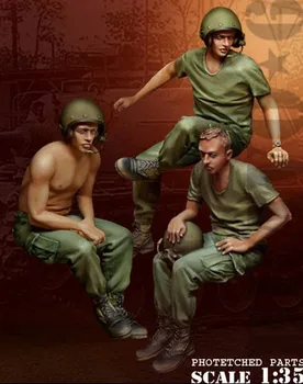 1/35 mastelis Vietnamo Karo metu JAV Armijos Tanklaivis 3 žmonės miniatiūros antrojo pasaulinio KARO Dervos Modelio Rinkinio pav Nemokamas Pristatymas