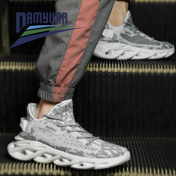 Damyuan 2020 nauji vyriški bėgimo bateliai didelio dydžio sneaker vasaros atsitiktinis baltas storas twist batai patogus, kvėpuojantis tinklo projektavimas