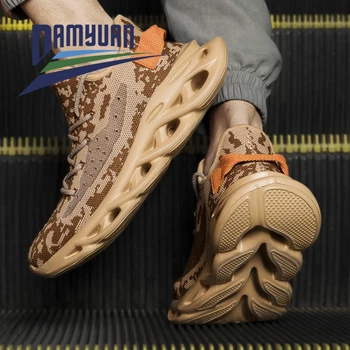 Damyuan 2020 nauji vyriški bėgimo bateliai didelio dydžio sneaker vasaros atsitiktinis baltas storas twist batai patogus, kvėpuojantis tinklo projektavimas