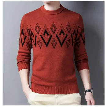 Rudenį ir žiemą aukštas-kaklo džemperis vyrams gražus megztas dugno megztinis 8987