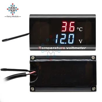 DC12V LED Skaitmeninis Temperatūros Reguliatorius Voltmeter Automobilių Mini Nešiojamieji Dvigubas Ekranas Termostatas Akvariumas Inkubatorius Šilumos Kontrolė