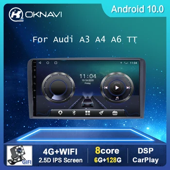 6G 128G Android 9.0 Automobilio Multimedia Player Auto Radijo Audi A3, A4, A6, TT 2008-2012 m. Navigacijos 2.5 D Carplay BT GPS Nr. 2 Din DVD