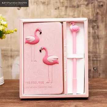 Flamingo Sąsiuvinis Kokybės Užrašų Knygelė Su Rašikliu Nustatyti Dienoraštis Dieną Planuotojas Kawaii Leidinys Kanceliarinės Prekės Mokyklinės Prekės, Studijų Dovana Įrankiai