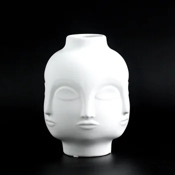 Ponios Veidą, Galvą Sodinamoji Vaza Veido Vaza Gėlių Žmogaus Veido Gėlių Vaza Sultingi Puodą Sode Ornamentu Baltos Keramikos Amato
