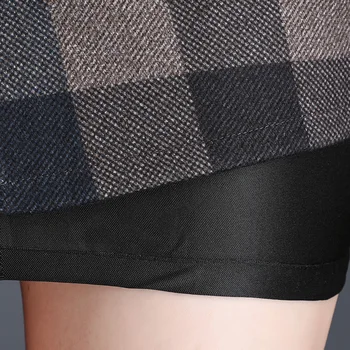 2020 m. rudenį naujų Pledas sijonas moterims Aukšto juosmens lieknėjimo nėriniai-up check sijonas vienas žingsnis sijonas maišelį klubo sijonas
