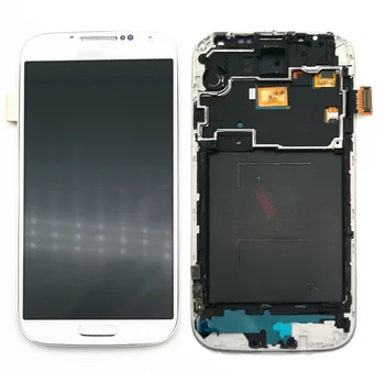 Galima reguliuoti ryškumą LCD Samsung Galaxy S4 I9500 I9505 I337 I9515 LCD Ekranas Jutiklinis Ekranas skaitmeninis keitiklis komplektuojami su Rėmo