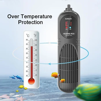 SUNSUN PTC Akvariumo Šildytuvas LCD Skaitmeninis Ekranas, Smart Reguliuojamas Žuvų Bako Šildymo Strypas, Automatinė Pastovios Temperatūros Kontrolė