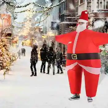 Santa Claus Pripučiamas Kostiumas Didelis Rinkos Juokingas Spektaklis Rekvizitai Animacinių filmų Drabužių Pripučiamos Lėlės Drabužių Etape K8W6