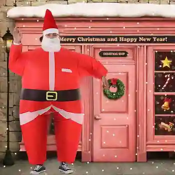 Santa Claus Pripučiamas Kostiumas Didelis Rinkos Juokingas Spektaklis Rekvizitai Animacinių filmų Drabužių Pripučiamos Lėlės Drabužių Etape K8W6