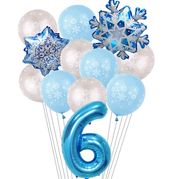 Naujųjų Metų Kalėdų Snaigės mėlyna Skaičius Balionas Nustatyti, Baby Shower gimtadienio Reikmenys Vestuvių Helovinas Dekoracijas