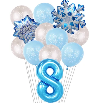 Naujųjų Metų Kalėdų Snaigės mėlyna Skaičius Balionas Nustatyti, Baby Shower gimtadienio Reikmenys Vestuvių Helovinas Dekoracijas