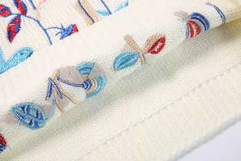 Megztinis mados 2019 moterų spausdinimo mados šiltas naujas Megztinis ilgomis Rankovėmis Ruožas Grynas Megztinis Viršuje Rudenį, Žiemą Pullove O-Kaklo