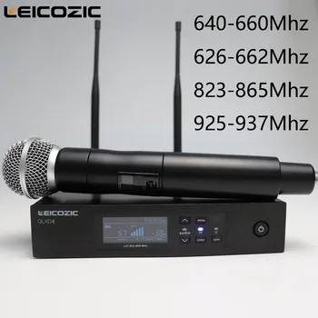 Leicozic Tiesa Įvairovę microfono uhf bevielio mikrofono sistema rankiniais mic ir ausinių microfone QLXD4 QLDX4 QLXD2