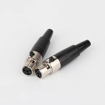 2VNT hi-end 4 pin mini XLR female kištuko hifi audio paauksuoti XLR female adapterio 