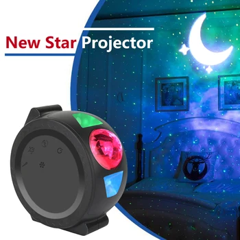 360 Laipsnių Sukimosi Jutiklinį Jungiklį Žvaigždėtas Dangaus Projektorius, Naktį Šviesa 6 Spalvų Vandenyno Garbanojimo Žibintai Žvaigždučių 