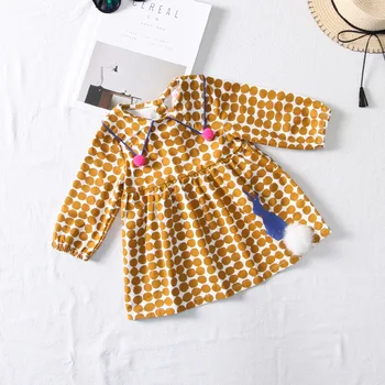 Mihkalev 2020 medvilnės kūdikių mergaitės, rudens dress vaikams pledas ilgomis rankovėmis suknelė vaikų šokių princesė suknelės mergina drabužiai